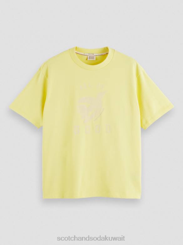 ملابس Scotch & Soda تي شيرت عضوي برسومات فضفاضة الفشار نحيف N0V464