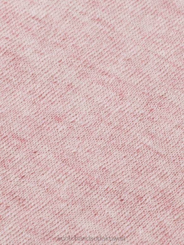 ملابس Scotch & Soda سترة بياقة دائرية من مزيج الكتان مزيج الحجر الوردي رجال N0V4650
