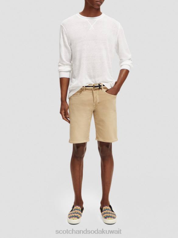 ملابس Scotch & Soda سترة بياقة دائرية من مزيج الكتان أبيض رجال N0V4652