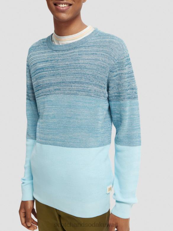 ملابس Scotch & Soda سترة عضوية مخططة ومتماسكة التحرير والسرد ب رجال N0V4656