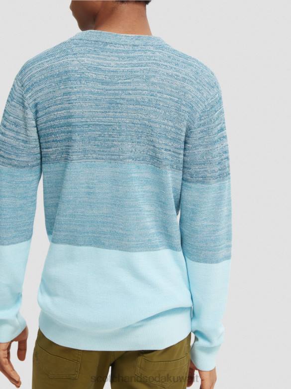 ملابس Scotch & Soda سترة عضوية مخططة ومتماسكة التحرير والسرد ب رجال N0V4656