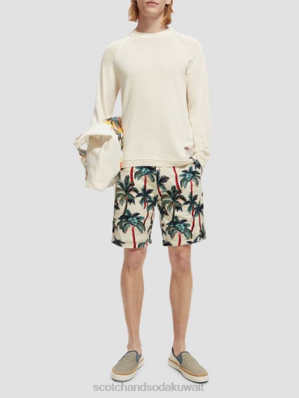 ملابس Scotch & Soda سترة ريجلان مزيج الدنيم الأبيض رجال N0V4659