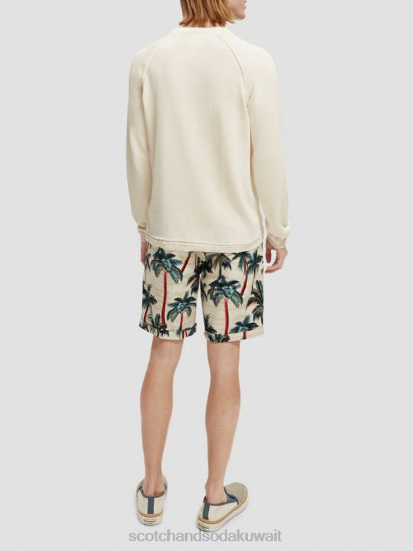 ملابس Scotch & Soda سترة ريجلان مزيج الدنيم الأبيض رجال N0V4659