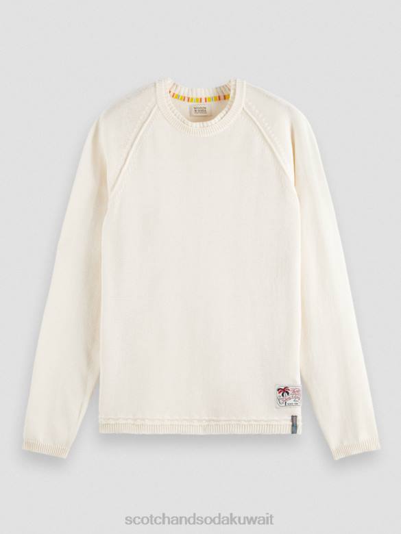 ملابس Scotch & Soda سترة ريجلان مزيج الدنيم الأبيض رجال N0V4659