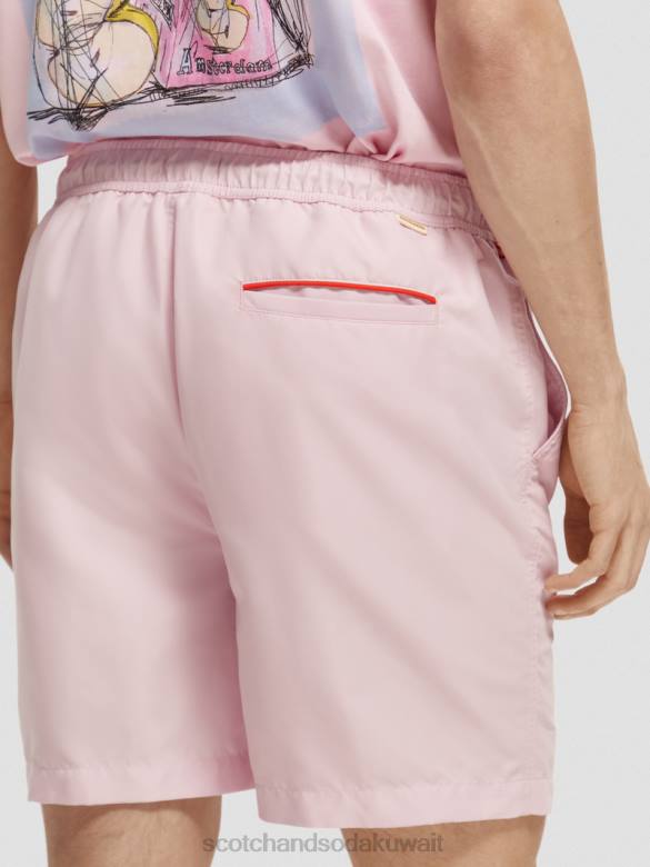 ملابس Scotch & Soda شورت سباحة متوسط ​​الطول الحجر الوردي رجال N0V4663