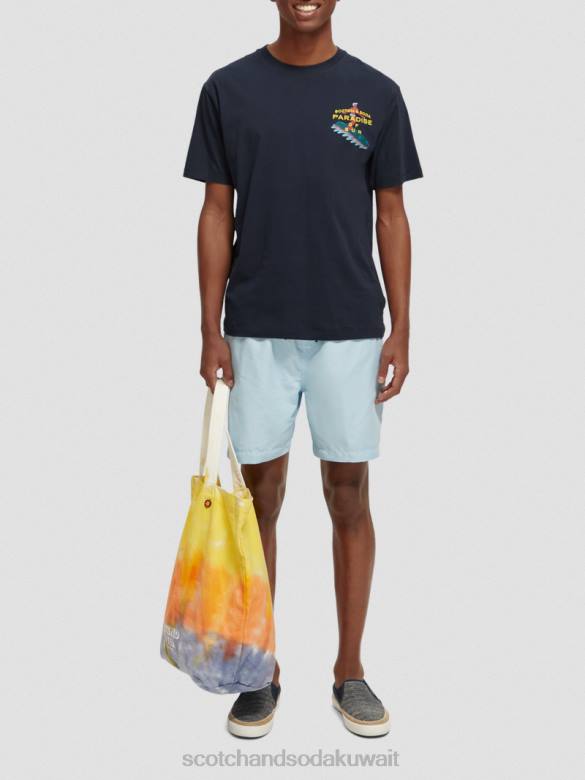 ملابس Scotch & Soda شورت سباحة متوسط ​​الطول البحر الأزرق رجال N0V4664