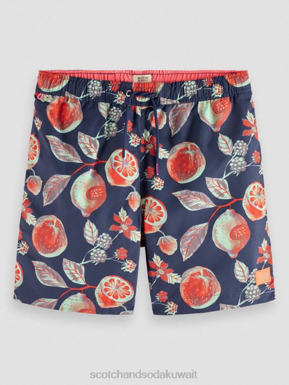 ملابس Scotch & Soda شورت سباحة مطبوع متوسط ​​الطول فواكه متعددة رجال N0V4674