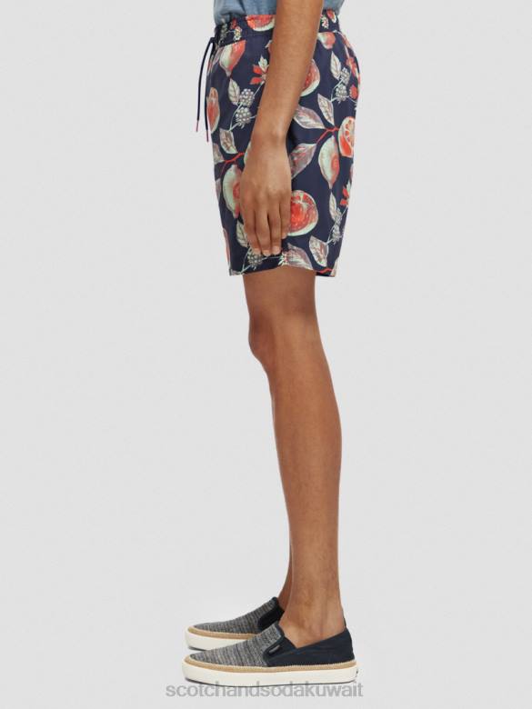 ملابس Scotch & Soda شورت سباحة مطبوع متوسط ​​الطول فواكه متعددة رجال N0V4674