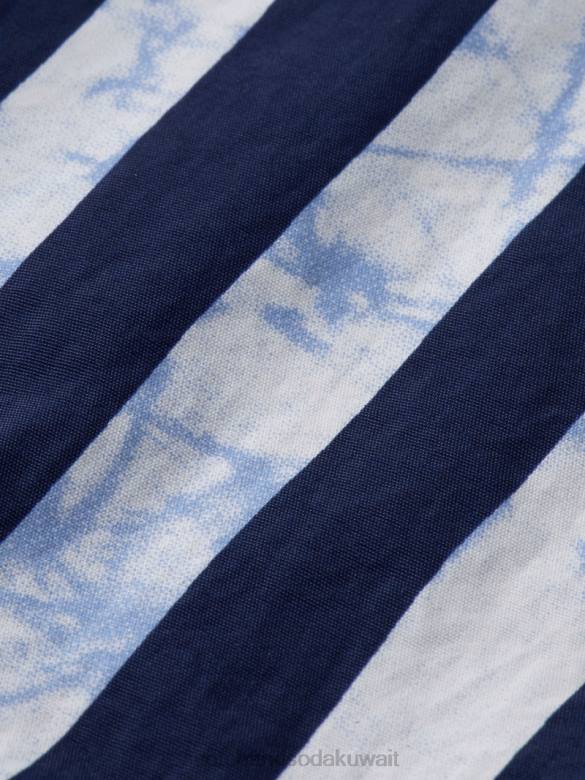 ملابس Scotch & Soda شورت سباحة متوسط ​​الطول مطبوع شريط صبغ التعادل الأزرق رجال N0V4679