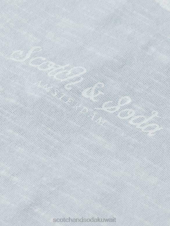 ملابس Scotch & Soda تي شيرت فضفاض من القطن العضوي سحابة زرقاء نحيف N0V467