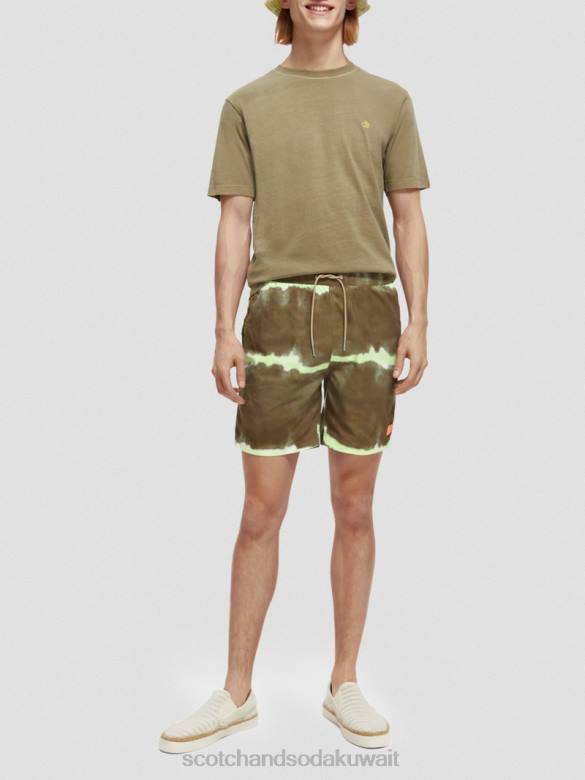 ملابس Scotch & Soda شورت سباحة متوسط ​​الطول مطبوع ومصبوغ صبغة ربطة عنق عسكرية رجال N0V4688