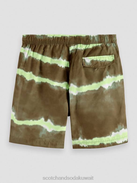 ملابس Scotch & Soda شورت سباحة متوسط ​​الطول مطبوع ومصبوغ صبغة ربطة عنق عسكرية رجال N0V4688