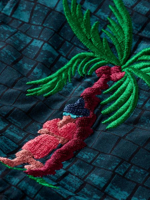 ملابس Scotch & Soda شورت سباحة متوسط ​​الطول مطبوع شريط أزرق رجال N0V4690