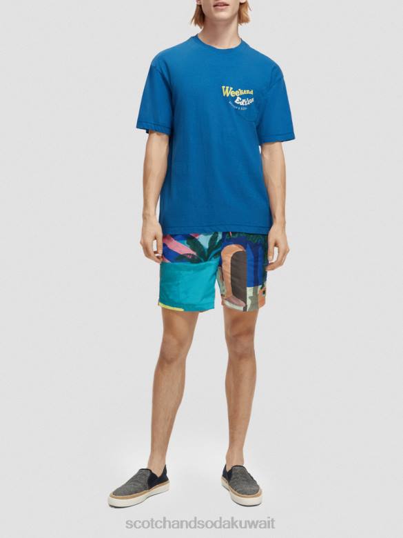 ملابس Scotch & Soda شورت سباحة متوسط ​​الطول مطبوع مشهد اوب رجال N0V4691