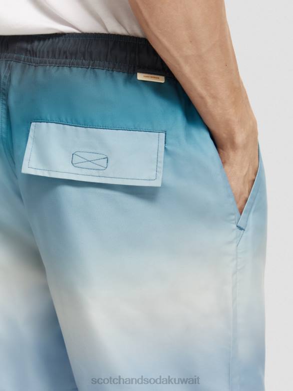 ملابس Scotch & Soda شورت سباحة مطبوع متوسط ​​الطول التدرج الفيروزي رجال N0V4694