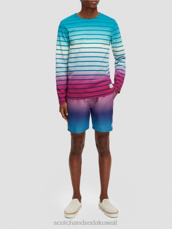 ملابس Scotch & Soda شورت سباحة مطبوع متوسط ​​الطول التدرج الكرز رجال N0V4695