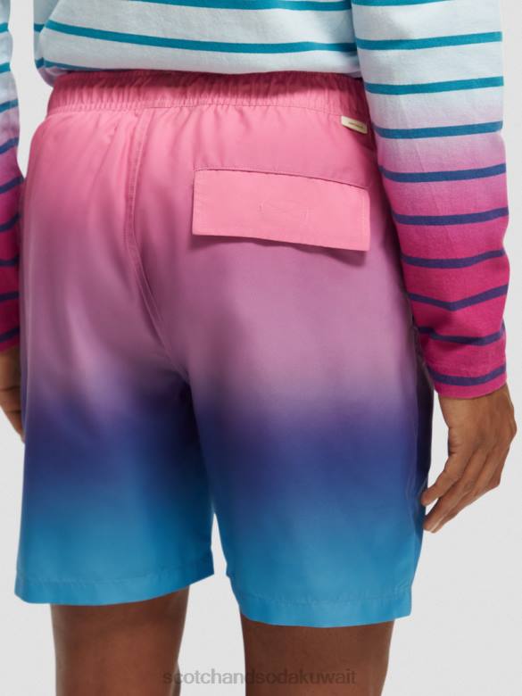 ملابس Scotch & Soda شورت سباحة مطبوع متوسط ​​الطول التدرج الكرز رجال N0V4695