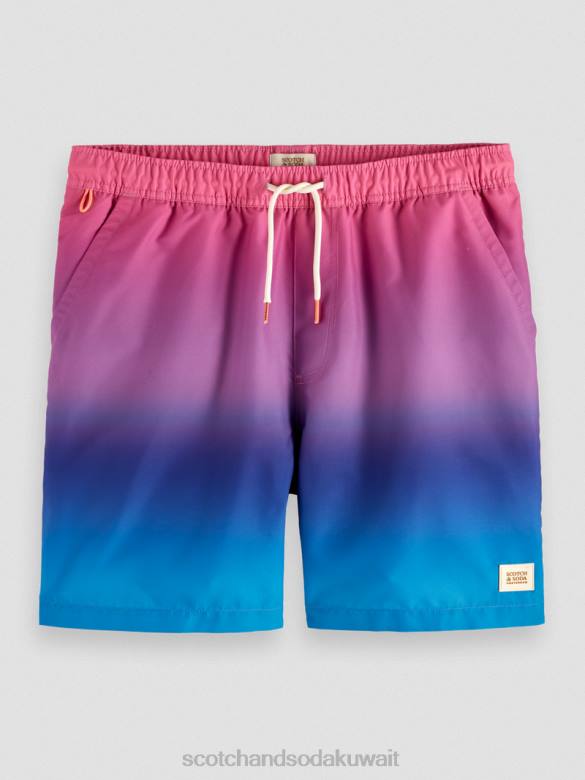 ملابس Scotch & Soda شورت سباحة مطبوع متوسط ​​الطول التدرج الكرز رجال N0V4695