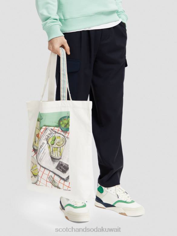 مُكَمِّلات Scotch & Soda حقيبة حمل فنية من القماش أبيض رجال N0V4701