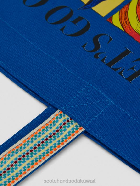مُكَمِّلات Scotch & Soda حقيبة حمل فنية من القماش القزحية الزرقاء رجال N0V4703