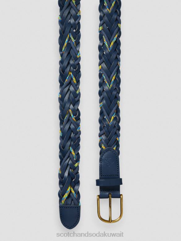 مُكَمِّلات Scotch & Soda جلد مضفر وحزام الحبل البحرية رجال N0V4720
