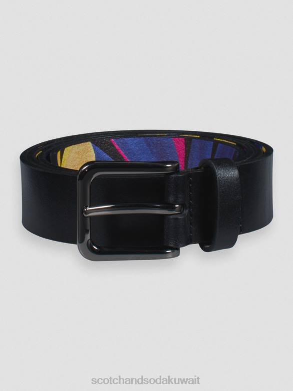 مُكَمِّلات Scotch & Soda حزام من الجلد أسود رجال N0V4722