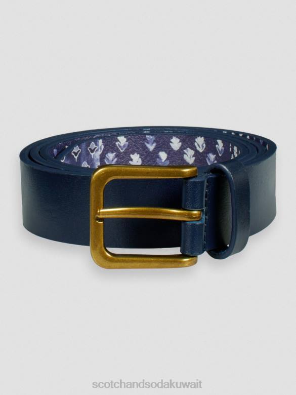 مُكَمِّلات Scotch & Soda حزام من الجلد البحرية رجال N0V4723