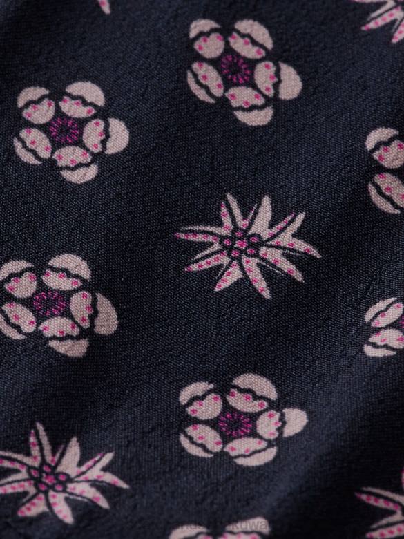 ملابس Scotch & Soda فستان ميدي مطبوع بأكمام طويلة زهرة الليل المرقعة أطفال N0V4725