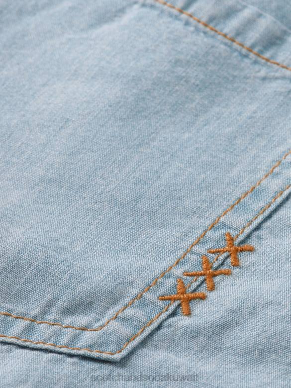 ملابس Scotch & Soda بدلة لعب من قماش الدنيم شامبراي خفيف الوزن النيلي المغسول أطفال N0V4727