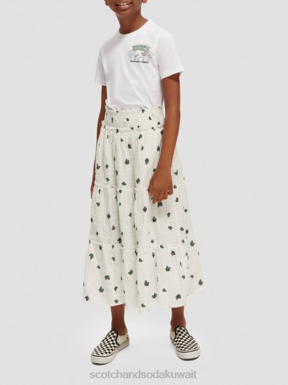 ملابس Scotch & Soda تنورة ميدي بطبقات وطبعات عنب صغير أطفال N0V4730