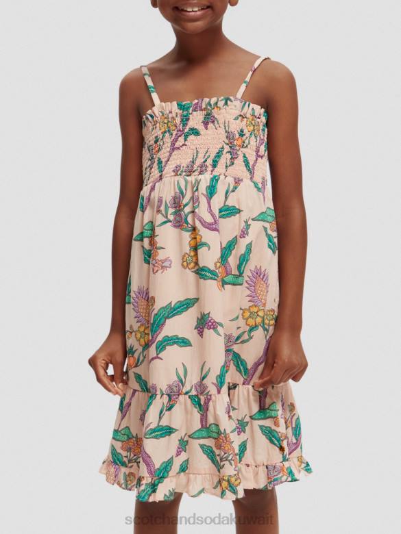 ملابس Scotch & Soda فستان ميدي سموكيد مطبوع حديقة ازهار أطفال N0V4731