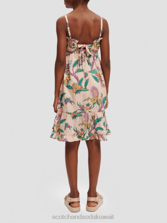 ملابس Scotch & Soda فستان ميدي سموكيد مطبوع حديقة ازهار أطفال N0V4731