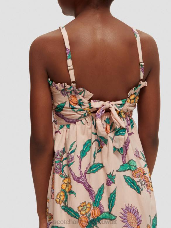 ملابس Scotch & Soda فستان ميدي سموكيد مطبوع حديقة ازهار أطفال N0V4731