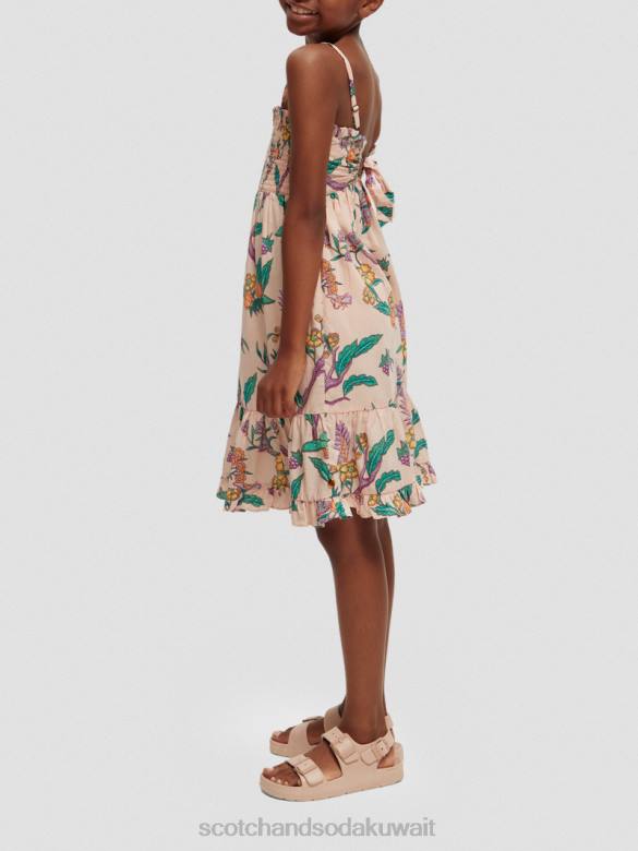 ملابس Scotch & Soda فستان ميدي سموكيد مطبوع حديقة ازهار أطفال N0V4731