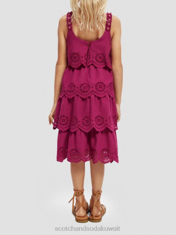 ملابس Scotch & Soda فستان ميدي بطبقات وتطريز إنجليزي الداليا أطفال N0V4732