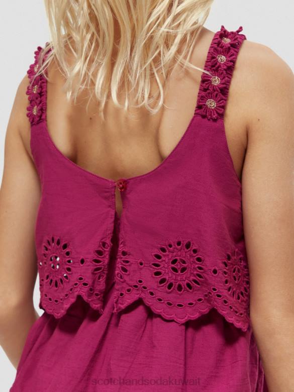ملابس Scotch & Soda فستان ميدي بطبقات وتطريز إنجليزي الداليا أطفال N0V4732