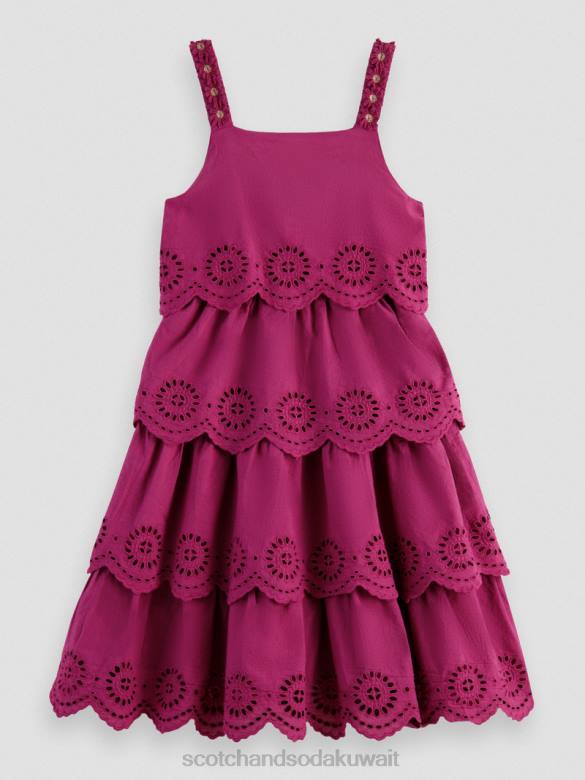 ملابس Scotch & Soda فستان ميدي بطبقات وتطريز إنجليزي الداليا أطفال N0V4732