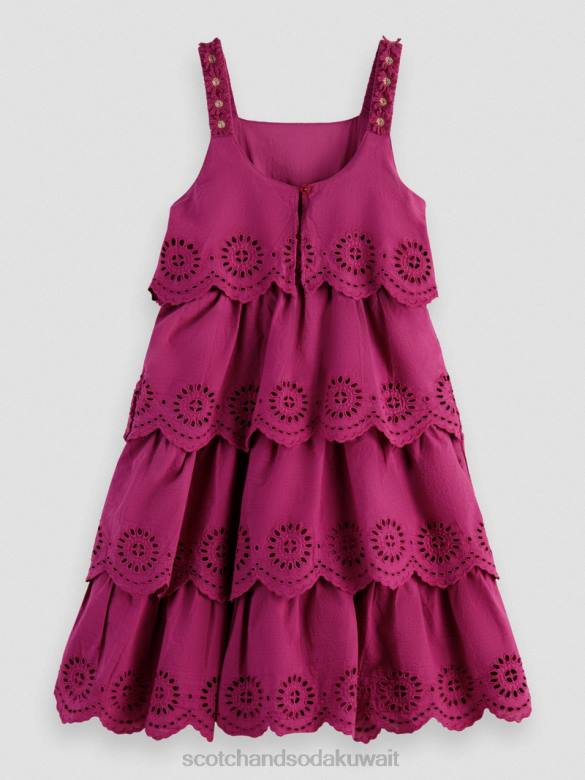 ملابس Scotch & Soda فستان ميدي بطبقات وتطريز إنجليزي الداليا أطفال N0V4732