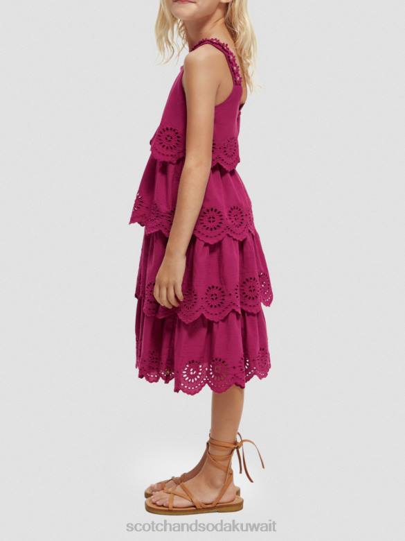 ملابس Scotch & Soda فستان ميدي بطبقات وتطريز إنجليزي الداليا أطفال N0V4732