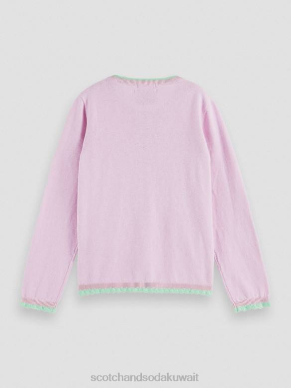 ملابس Scotch & Soda سترة محبوكة بأطراف متباينة زهرة الأوركيد أطفال N0V4734
