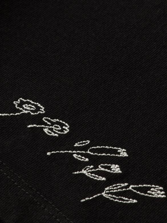 ملابس Scotch & Soda تي شيرت مطرز أسود نحيف N0V473
