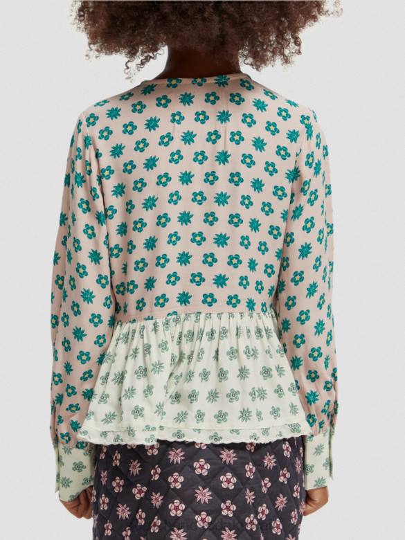 ملابس Scotch & Soda توب بطبعات مختلطة وأكمام طويلة زهرة المرقعة أطفال N0V4743