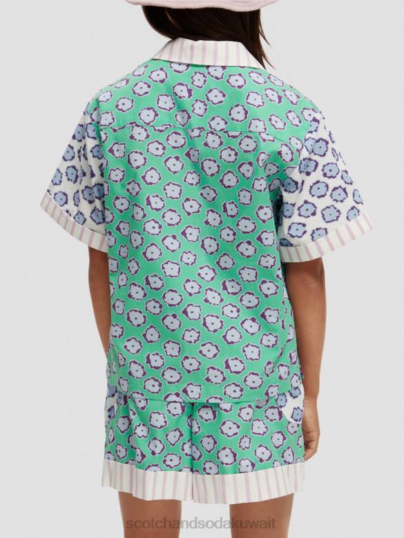 ملابس Scotch & Soda قميص مخيم بطبعات مختلطة خليط حقل الخشخاش أطفال N0V4747