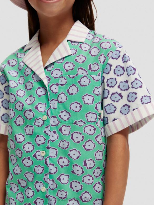 ملابس Scotch & Soda قميص مخيم بطبعات مختلطة خليط حقل الخشخاش أطفال N0V4747