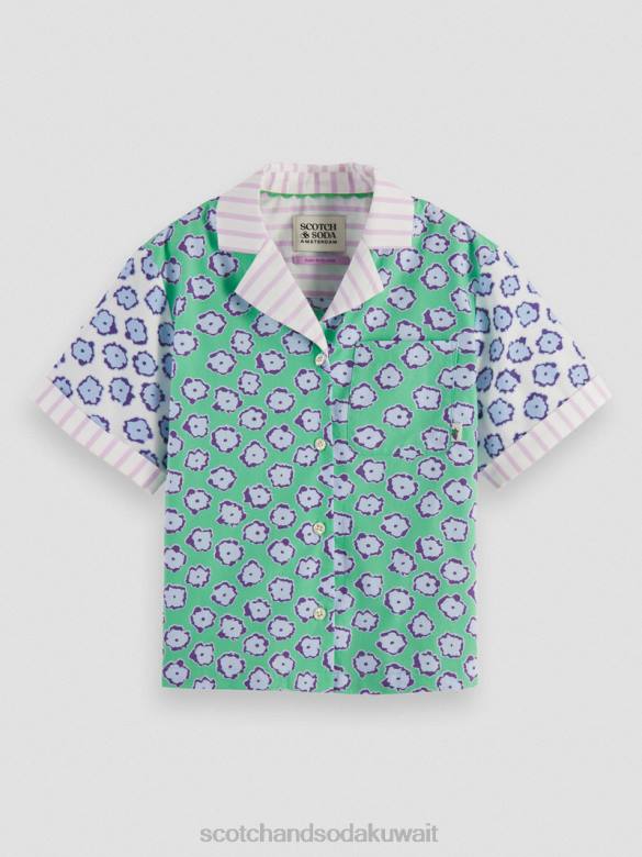 ملابس Scotch & Soda قميص مخيم بطبعات مختلطة خليط حقل الخشخاش أطفال N0V4747
