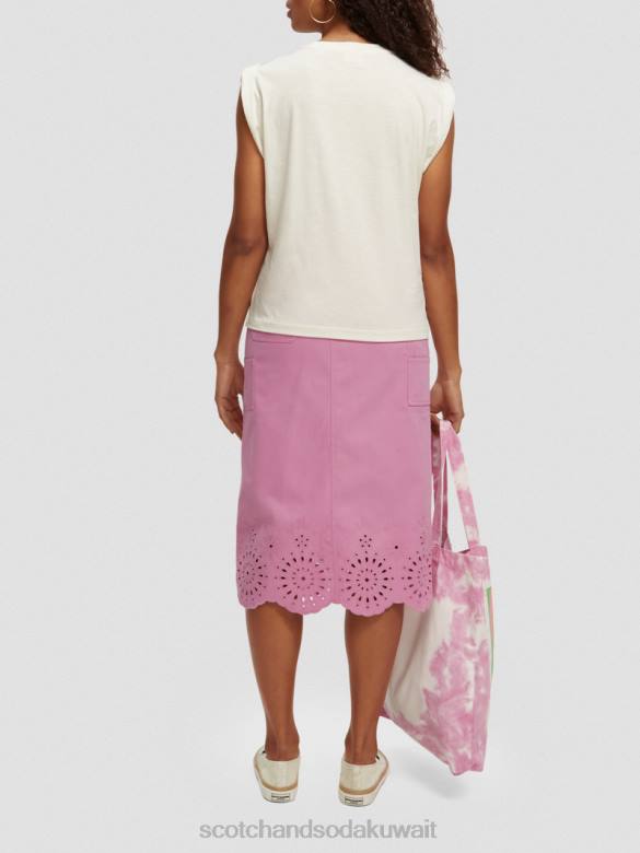 ملابس Scotch & Soda تي شيرت فضفاض مجسم للعضلات الفانيليا البيضاء نحيف N0V474