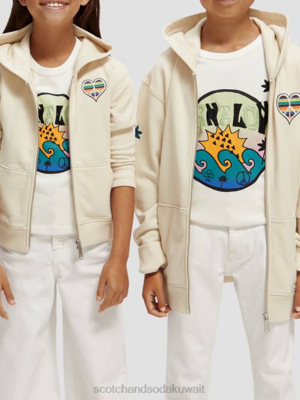 ملابس Scotch & Soda ولد ليحب هوديي العمل الفني بيج فاتح أطفال N0V4750