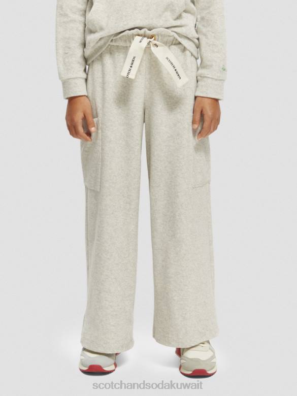ملابس Scotch & Soda بنطال رياضي واسع الأرجل مرتفع الارتفاع مزيج الرمادي أطفال N0V4756