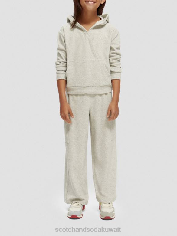 ملابس Scotch & Soda بنطال رياضي واسع الأرجل مرتفع الارتفاع مزيج الرمادي أطفال N0V4756