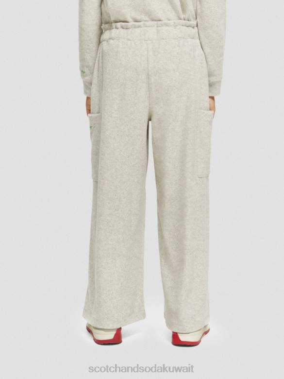 ملابس Scotch & Soda بنطال رياضي واسع الأرجل مرتفع الارتفاع مزيج الرمادي أطفال N0V4756